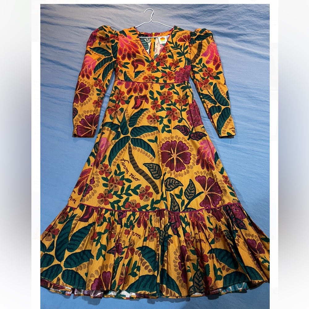 FARM Rio Vibrant Floral Puff Sleeve Dress - Picture 4 of 5